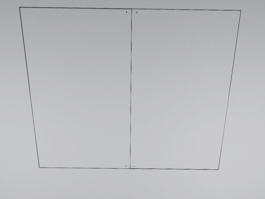 Closed ceiling trap door showing minimal 2 to 3 mm shadow groove in gypsum ceiling